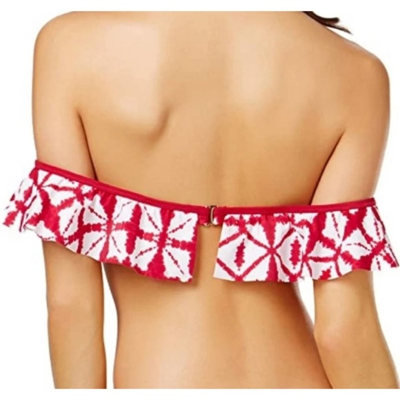 Raisins Dharma Ruffle Off the Shoulder Bandeau Bikini Swim Top Small - Picture 2 of 12